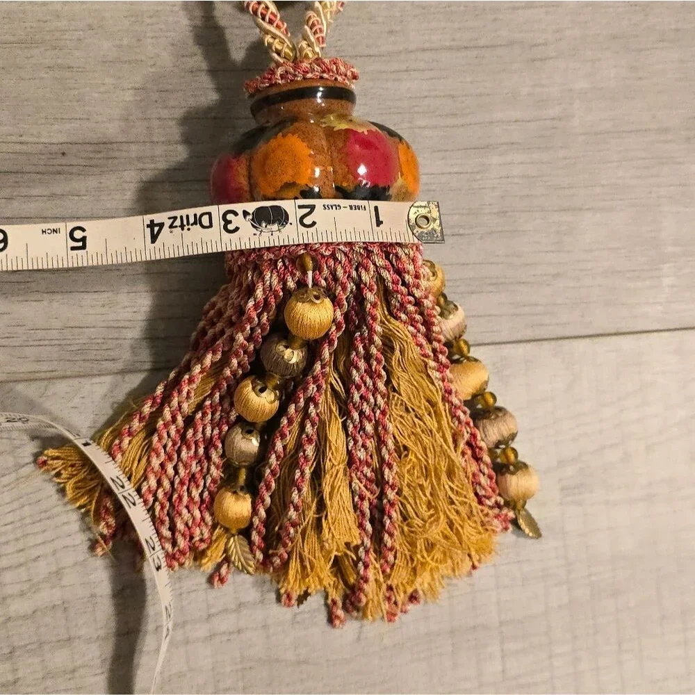 Handcrafted Huge Curtain Tassel Tie-back Ceramic and beads